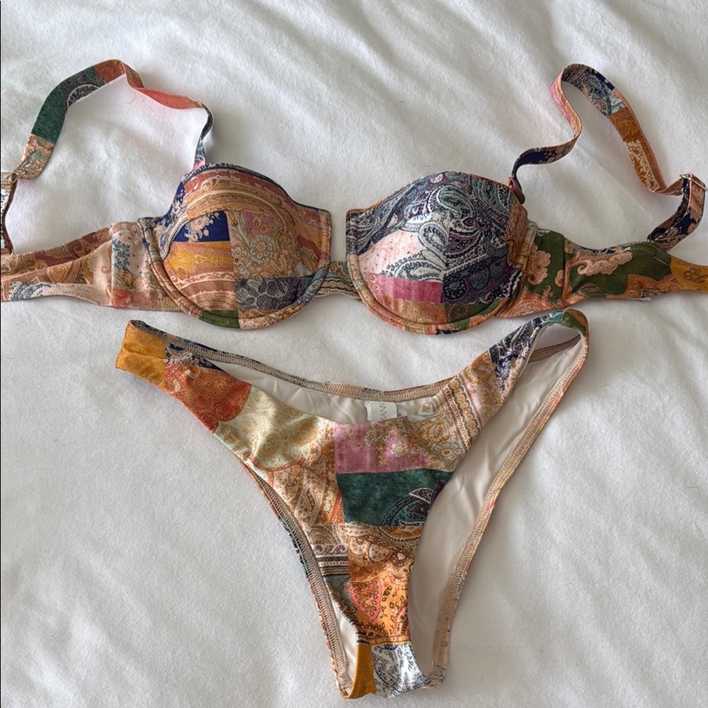 Zimmermann Multicolor Paisley Bikini